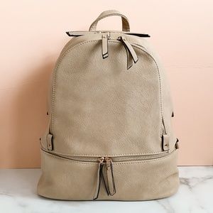 Tan Vegan Leather Backpack